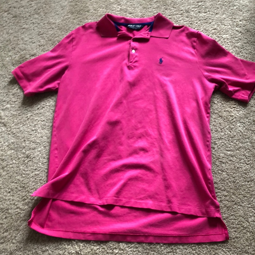 Pink polo golf shirt